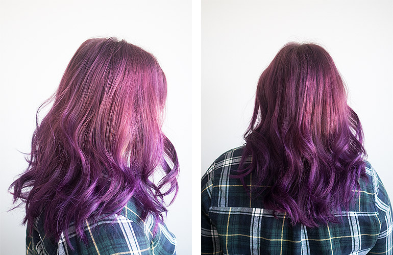 Violettien hiusten haalistuminen